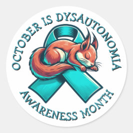 Oktober is de maand van het Dysautonomia bewustzij Ronde Sticker