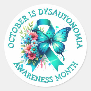 Oktober is de maand van het Dysautonomia bewustzij Ronde Sticker