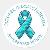 Oktober is de maand van het Dysautonomia bewustzij Ronde Sticker (Voorkant)