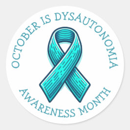 Oktober is de maand van het Dysautonomia bewustzij Ronde Sticker