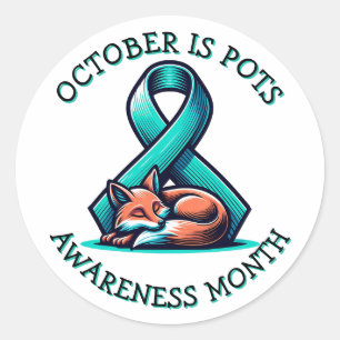 Oktober is de maand van POTS bewustzijn Ronde Sticker