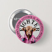 Oktober is het teken van de borstkankerbewustzijns ronde button 5,7 cm (Voorkant /achterkant)