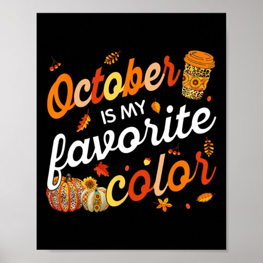 Oktober is mijn favoriete kleuromslag in de herfst poster (Voorkant)