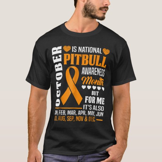 Oktober is Pitbull Awareness Maand Shirt Sinaasapp (Voorkant)