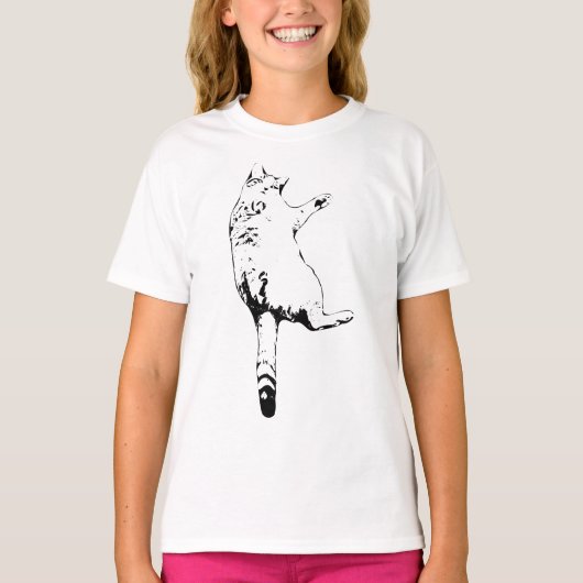 Oktober kat houding t-shirt (Voorkant)