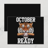 Oktober klaar voor Ready Tiger Baseball 2024 Briefkaart (Voorkant / Achterkant)