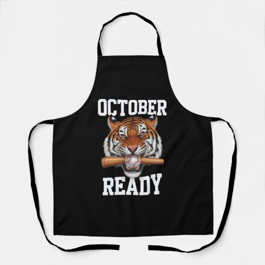 Oktober klaar voor Ready Tiger Baseball 2024 Schort (Voorkant)