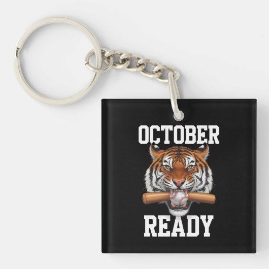 Oktober klaar voor Ready Tiger Baseball 2024 Sleutelhanger (Voorkant)
