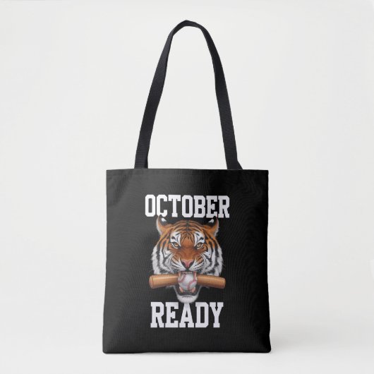 Oktober klaar voor Ready Tiger Baseball 2024 Tote Bag (Voorkant)