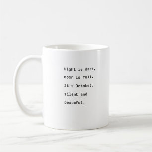 Oktober koffie mok typografie poëtische volle maan