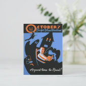 Oktober Leesbibliotheek Halloween Poster Briefkaart (Staand voorkant)