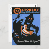 Oktober Leesbibliotheek Halloween Poster Briefkaart (Voorkant / Achterkant)
