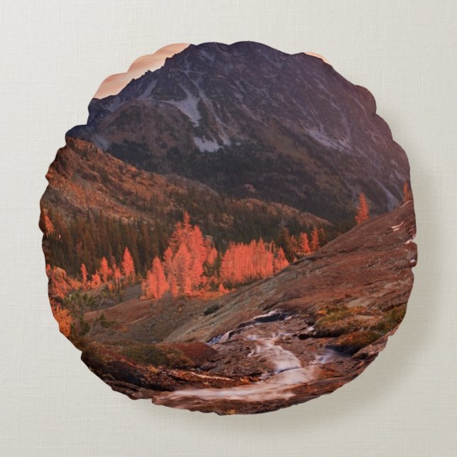 Oktober Light on Headlight Basin Rond Kussen (Voorkant)