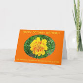 Oktober, Maand, Bloemspecifieke Gelukkige Verjaard Kaart (Voorkant)