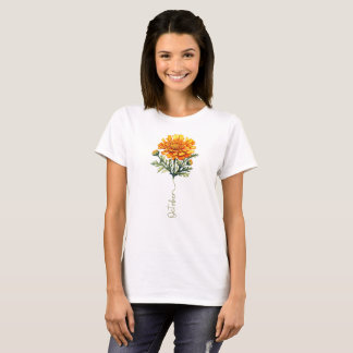 Oktober Marigold Geboorte Maand Bloem T-shirt