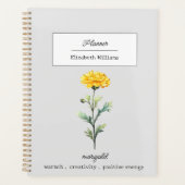 OKTOBER MARIGOLD GEBOORTEBLOEM GEPERSONALISEERD PLANNER (Voorkant)