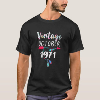 Oktober Meisjes 1971 50th Birthday 50 Years Old Ma T-shirt