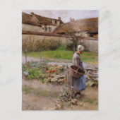 Oktober met Vrouw in Hare Garden Briefkaart (Voorkant)