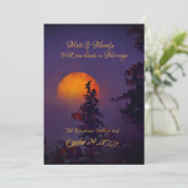 Oktober Moon Wedding Uitnodiging (Staand voorkant)