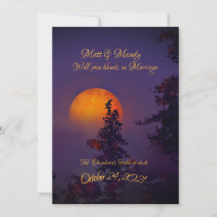Oktober Moon Wedding Uitnodiging