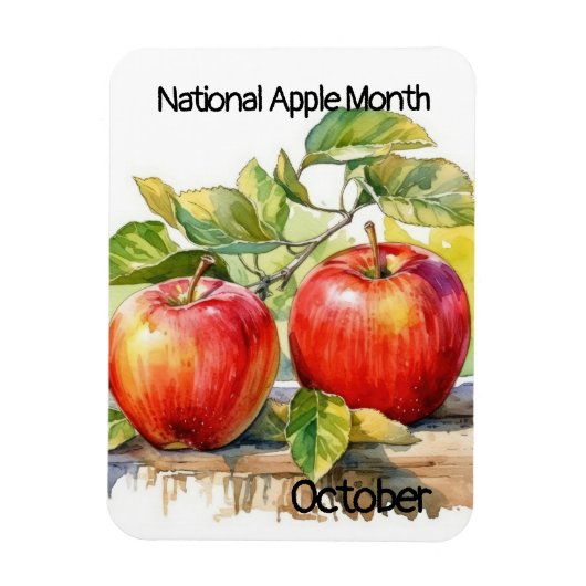 Oktober Nationale Apple Maand Magneet (Verticaal)