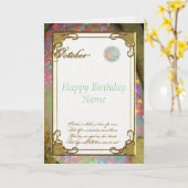 Oktober Opal Birthstone Verjaardag Kaart (Gele Bloem)