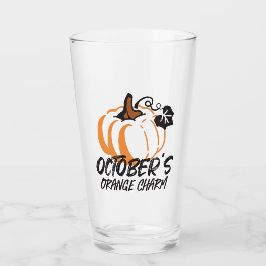 Oktober Oranje charme: boeiend pompoen silhouet Glas (Voorkant)
