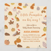 Oktober Oranje pompoen Halloween baby shower Kaart (Voorkant / Achterkant)