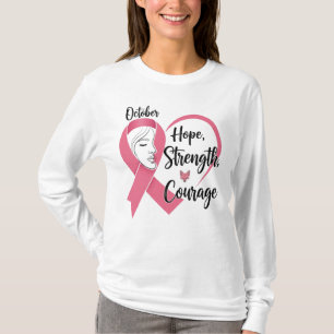 Oktober Pink Ribbon – Hoop, kracht en moed T-shirt