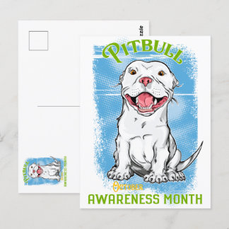 Oktober, Pitbull Awareness Month T-Shirt Grocery B Briefkaart