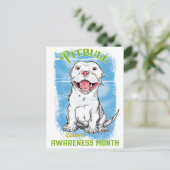 Oktober, Pitbull Awareness Month T-Shirt Grocery B Briefkaart (Staand voorkant)