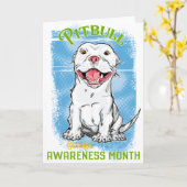 Oktober, Pitbull Awareness Month T-Shirt Grocery B Kaart (Gele Bloem)