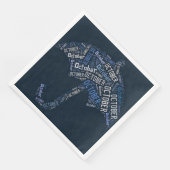 Oktober Regen Paraplu Blauwe Typografie Weer Servet (Hoek)