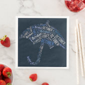 Oktober Regen Paraplu Blauwe Typografie Weer Servet (Insitu)
