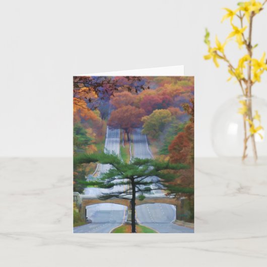 Oktober Road Notecard Kaart (Gele Bloem)