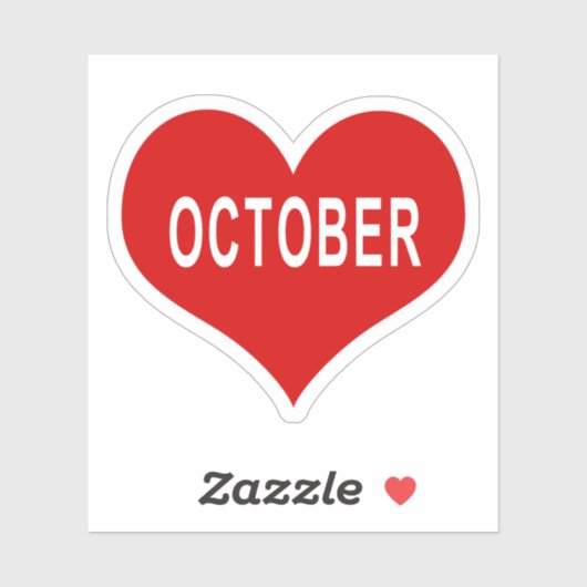 OKTOBER Rode Hart Vinyl Sticker (Vel)