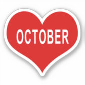 OKTOBER Rode Hart Vinyl Sticker (Voorkant)