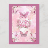 Oktober roze bewustzijn bloem lint ontwerp briefkaart (Voorkant)