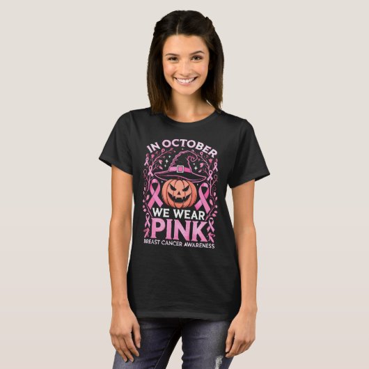 Oktober Roze Borstkanker T-shirt (Voorkant volledig)