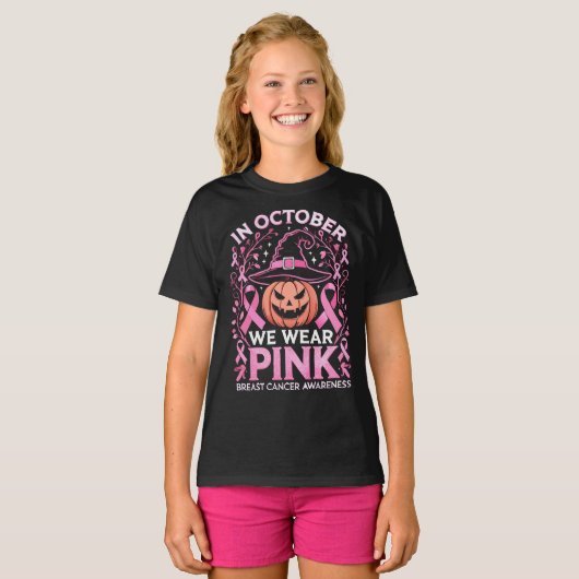 Oktober Roze Borstkanker T-shirt (Voorkant volledig)