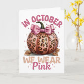 Oktober Roze Borstkankerbewustzijn Kaart (Gele Bloem)