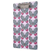 Oktober Roze Glazen Vlinder Patroon Ontwerp Klembord (Links)