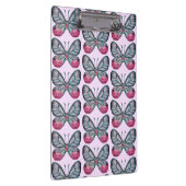 Oktober Roze Glazen Vlinder Patroon Ontwerp Klembord (Rechts)