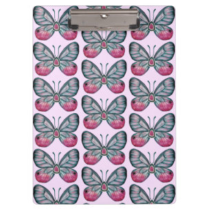 Oktober Roze Glazen Vlinder Patroon Ontwerp Klembord