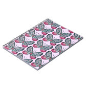 Oktober Roze Glazen Vlinder Patroon Ontwerp Notitieboek (Linkerzijde)