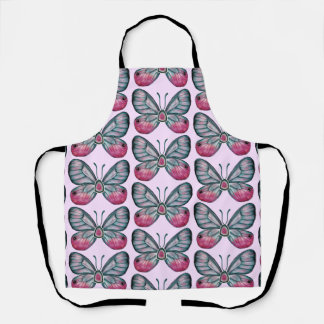 Oktober Roze Glazen Vlinder Patroon Ontwerp Schort