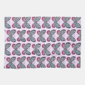 Oktober Roze Glazen Vlinder Patroon Ontwerp Theedoek (Horizontaal)