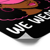 Oktober Roze Lint Afro Vrouw Borstkanker Bewust Poster (Hoek)