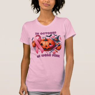 Oktober Roze Pompoen Borstkanker Bewustzijnscadeau T-shirt