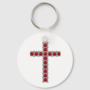 Oktober Ruby Cross Sleutelhanger
